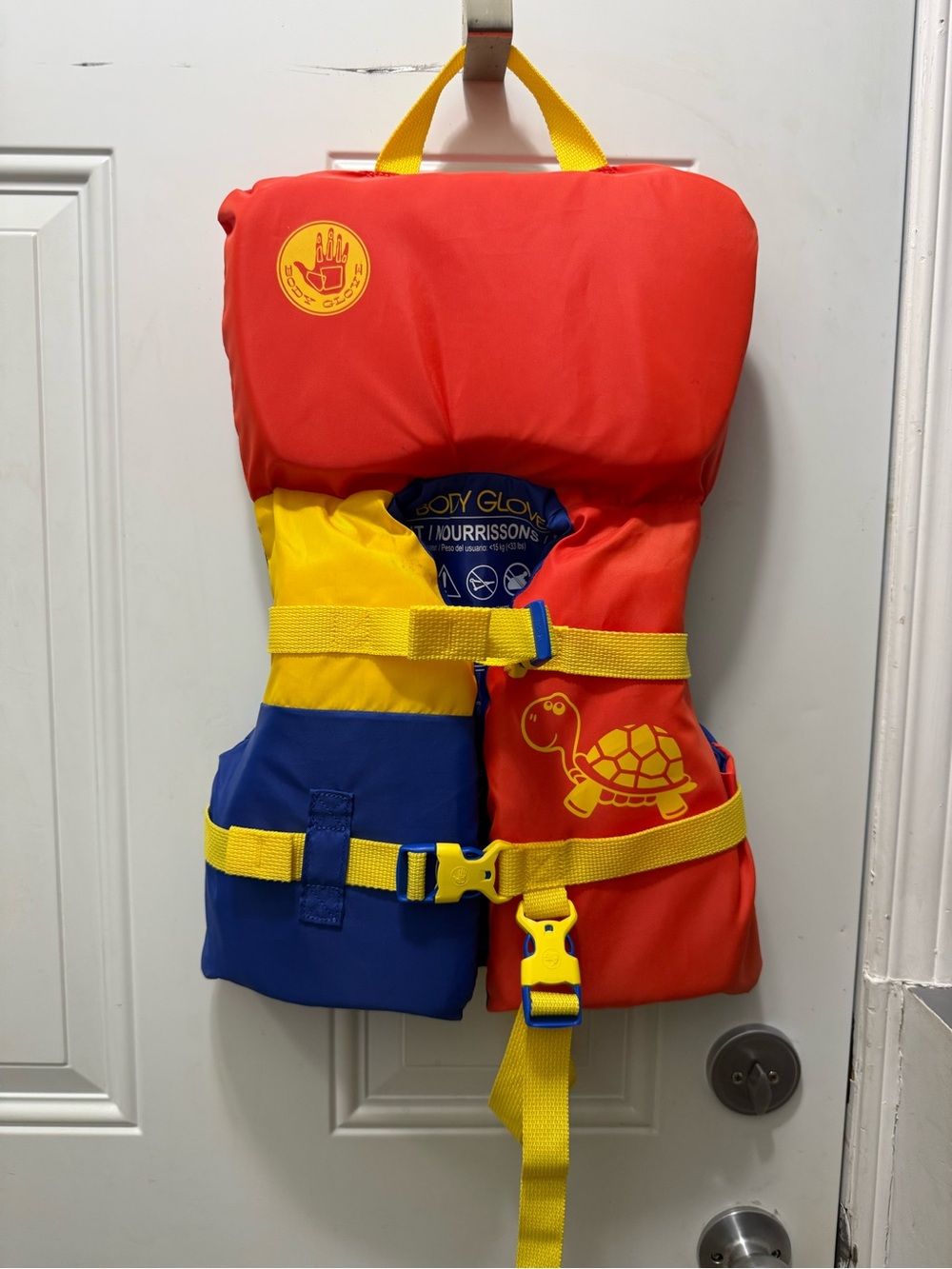 Body Glove Kids' Red, Yellow & Blue Swim Vest with Turtle Graphic